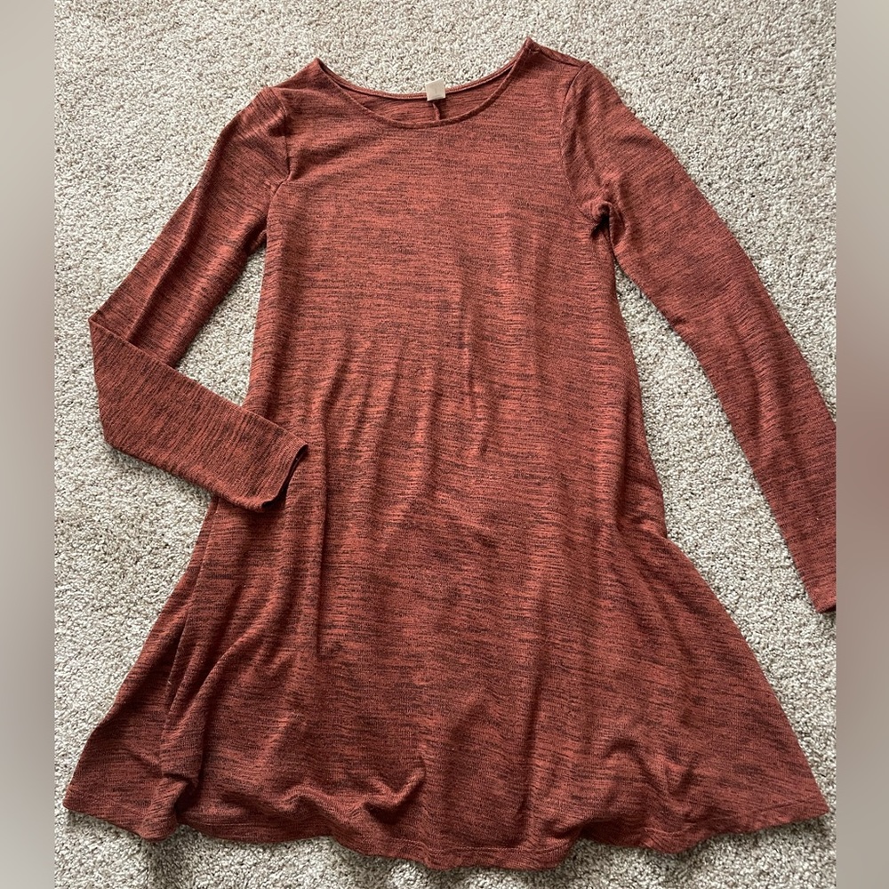 Burnt Orange and Black Long Sleeve Dress Old Navy | #62